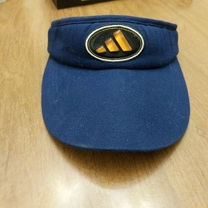 ADIDAS Navy Blue/yellow VISOR HAT Golf tennis 1 sz